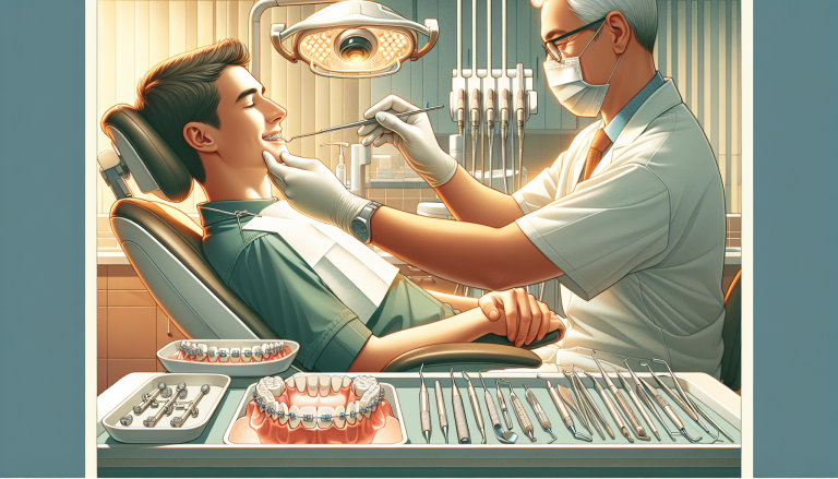Illustration of a patient receiving personalized orthodontic treatment
