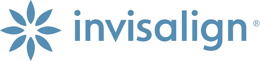 Invisalign logo with a light blue starburst left of "invisalign" in lowercase, for Andros Orthodontics in Pasco, WA.