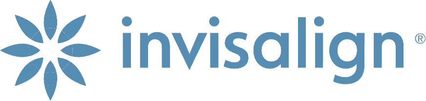 Invisalign logo with a light blue starburst left of "invisalign" in lowercase, for Andros Orthodontics in Pasco, WA.